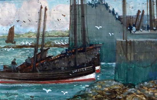 James Guthrie (1874-1952) Scottish harbour scenes 14 x 22cm